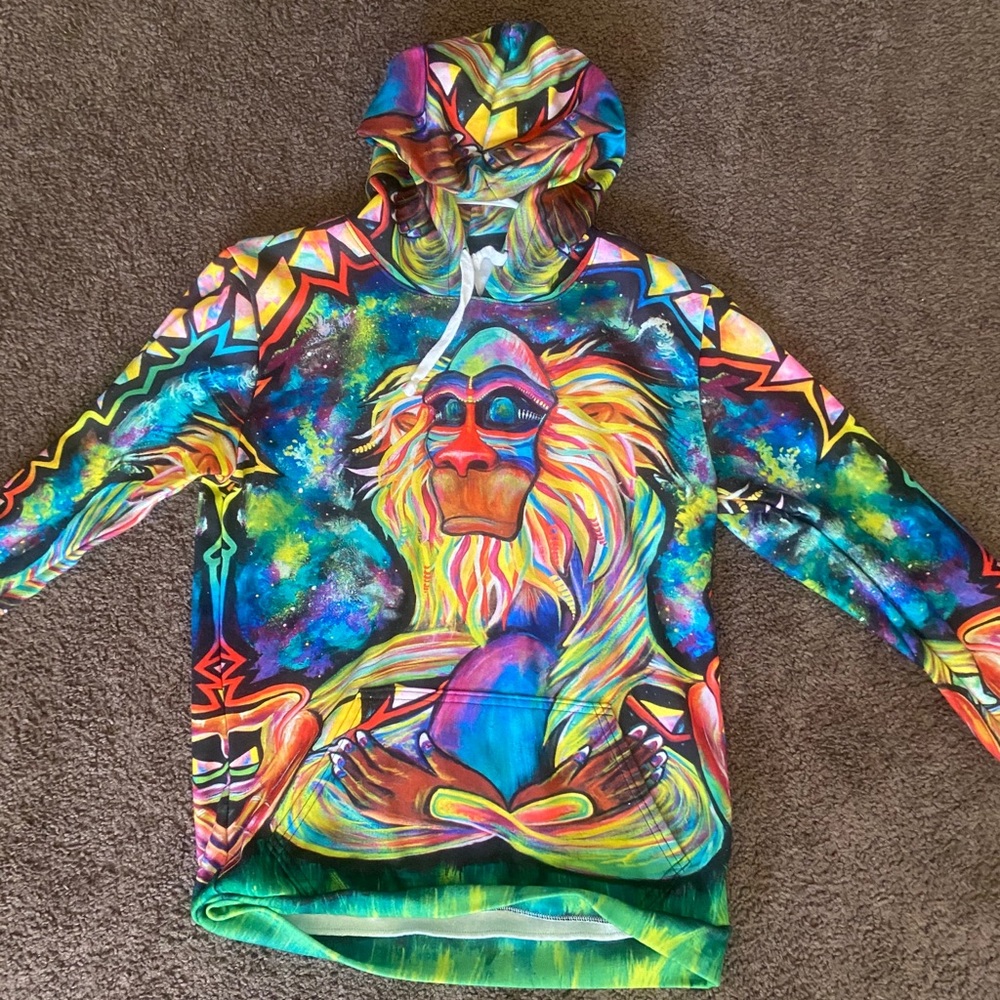 Colorful lion king rafiki meditating sweatshirt